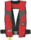 MD3082 Manual Inflatable PFD with sailing harness by Mustang Survival in red and carbon silver