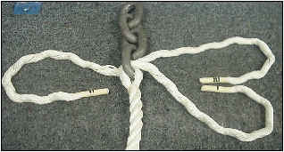3 strand rope to chain splice