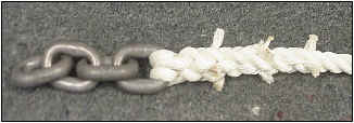 Finishing of the rope to chain splice