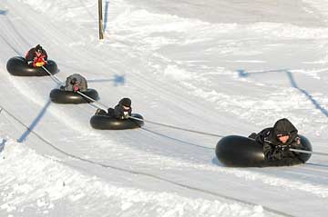 family tubing using rope tow