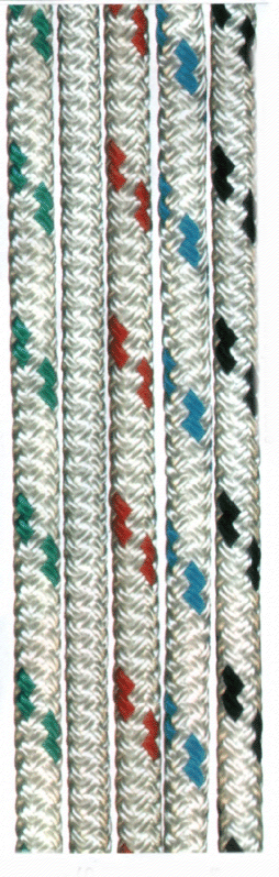 Braid On Braid Yacht Rope 10mm dia white with a blue marker min 20mt lengths 
